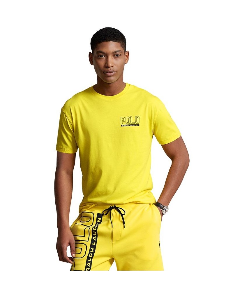 Men's Classic-Fit Logo Jersey Crewneck T-Shirt Yellow $36.75 T-Shirts