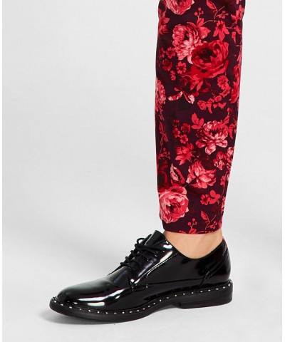 Men's Roscoe Slim-Fit Floral-Print Suit Pants Red $18.35 Pants