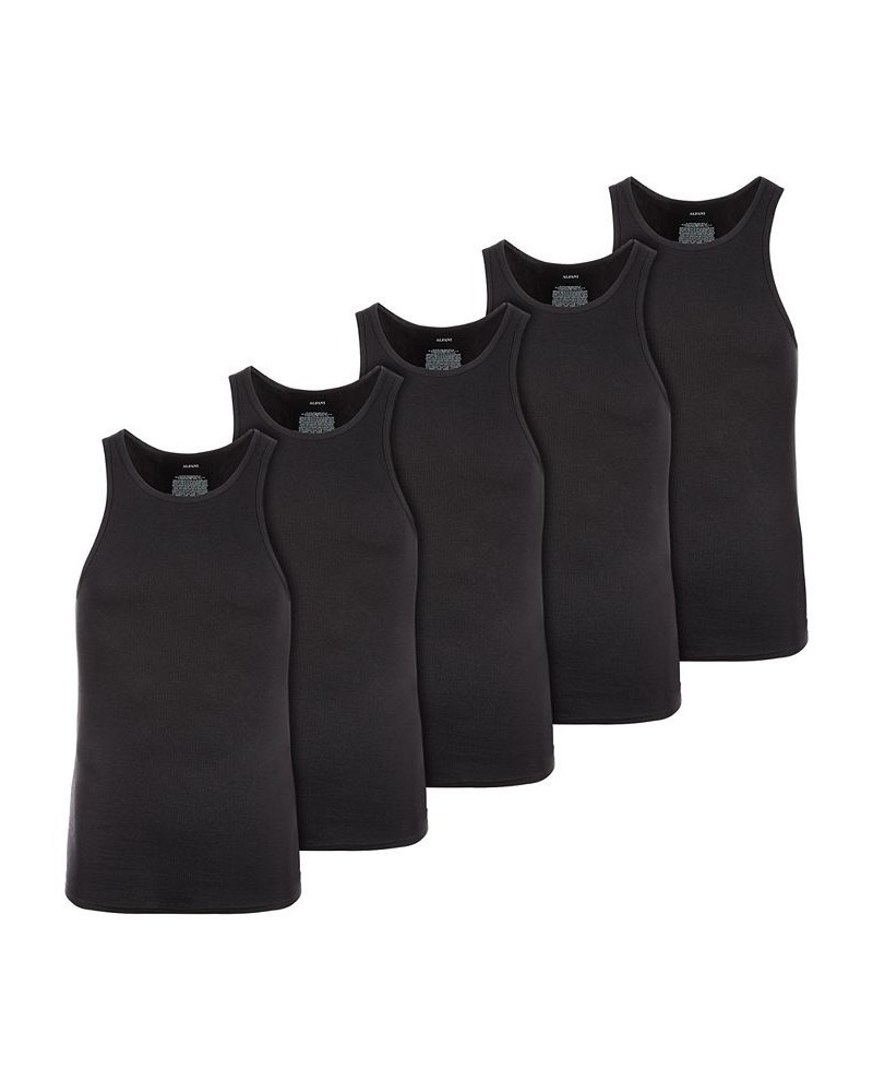 Men's 5-Pk. Moisture-Wicking Solid Tanks Black $11.00 Undershirt