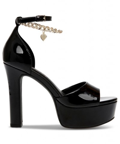 Maxene Charm Ankle-Strap Platform Dress Sandals Black $45.65 Shoes