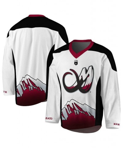 Men's White, Maroon Colorado Mammoth Replica Jersey $53.75 Jersey