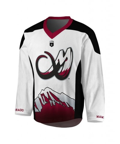 Men's White, Maroon Colorado Mammoth Replica Jersey $53.75 Jersey