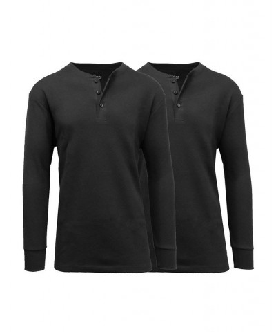 Men's Long Sleeve Thermal Henley Tee, Pack of 2 Multi2 $20.80 T-Shirts