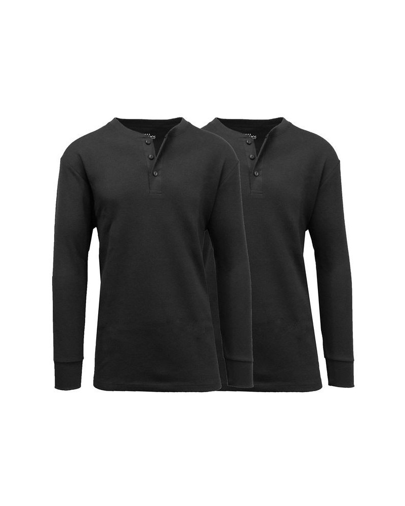 Men's Long Sleeve Thermal Henley Tee, Pack of 2 Multi2 $20.80 T-Shirts