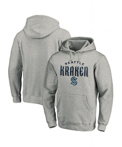 Men's Branded Heather Gray Seattle Kraken Team Lockup Pullover Hoodie $31.89 Sweatshirt