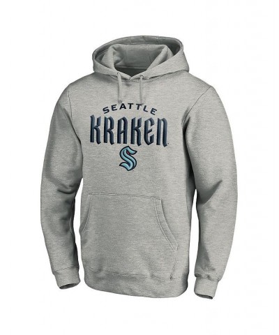 Men's Branded Heather Gray Seattle Kraken Team Lockup Pullover Hoodie $31.89 Sweatshirt