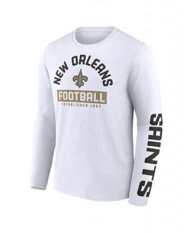 Men's Branded Black, White New Orleans Saints Long and Short Sleeve Two-Pack T-shirt $25.20 T-Shirts