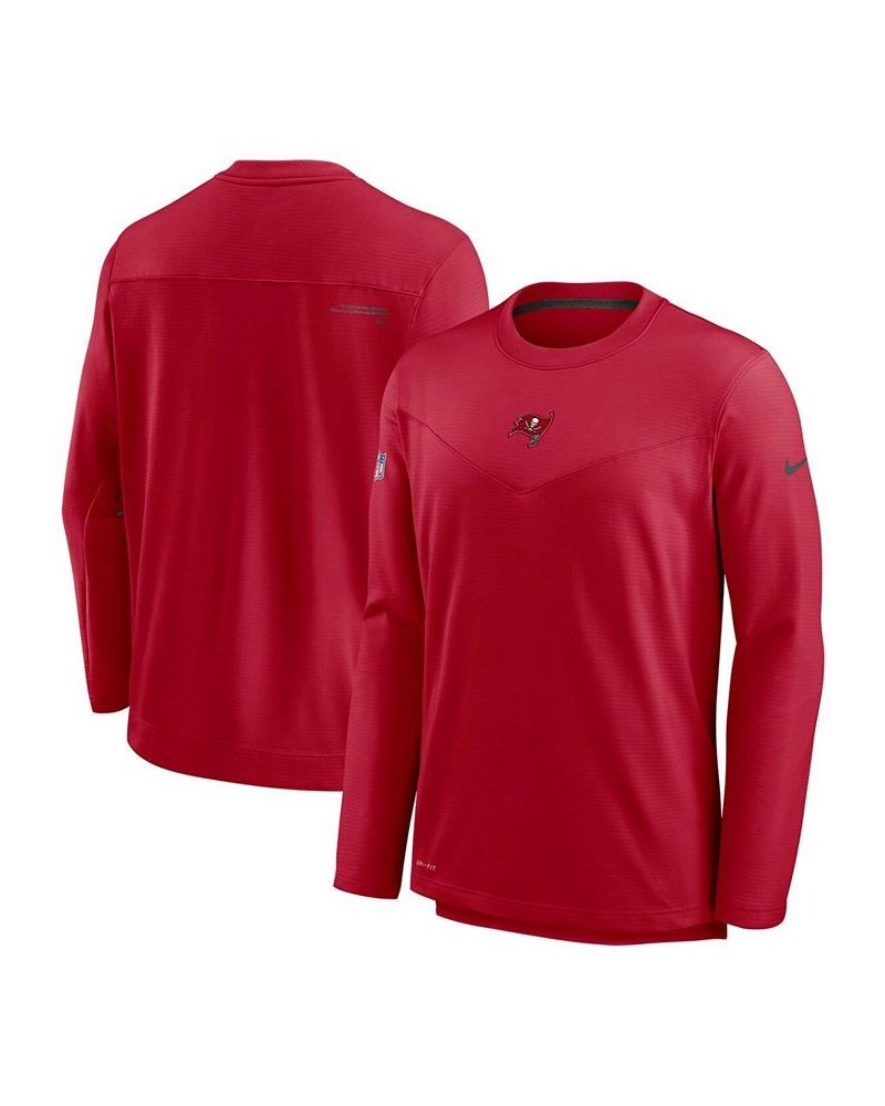 Men's Red Tampa Bay Buccaneers Sideline Team Performance Pullover Sweatshirt $34.97 Sweatshirt