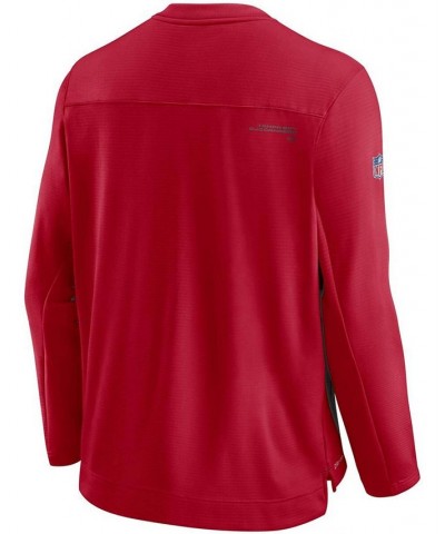 Men's Red Tampa Bay Buccaneers Sideline Team Performance Pullover Sweatshirt $34.97 Sweatshirt