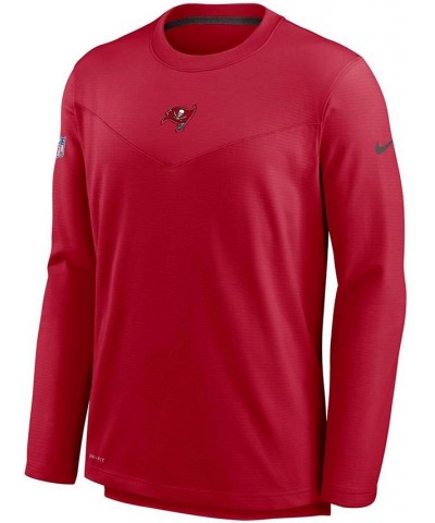 Men's Red Tampa Bay Buccaneers Sideline Team Performance Pullover Sweatshirt $34.97 Sweatshirt