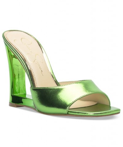 Women's Cadilyn Wedge Sandals Green $45.78 Shoes