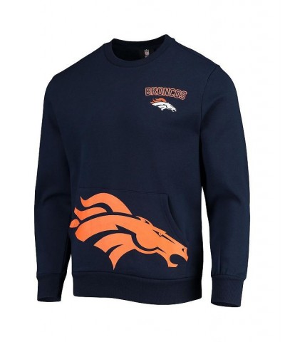 Men's Navy Denver Broncos Pocket Pullover Sweater $40.49 Sweaters