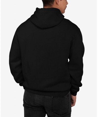 Men's Freedom Skull Word Art Long Sleeve Hooded Sweatshirt Black $27.60 Sweatshirt