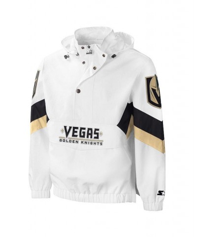 Men's White Vegas Golden Knights Enforcer Half-Zip Windbreaker Hoodie $37.82 Sweatshirt