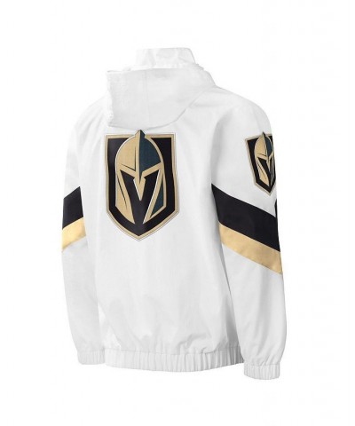 Men's White Vegas Golden Knights Enforcer Half-Zip Windbreaker Hoodie $37.82 Sweatshirt