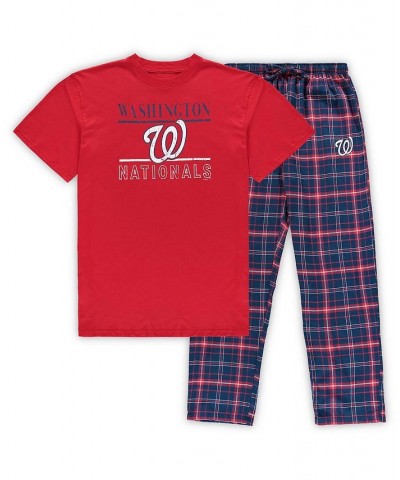 Men's Red and Navy Washington Nationals Big and Tall Lodge T-shirt and Pants Sleep Set $30.00 Pajama