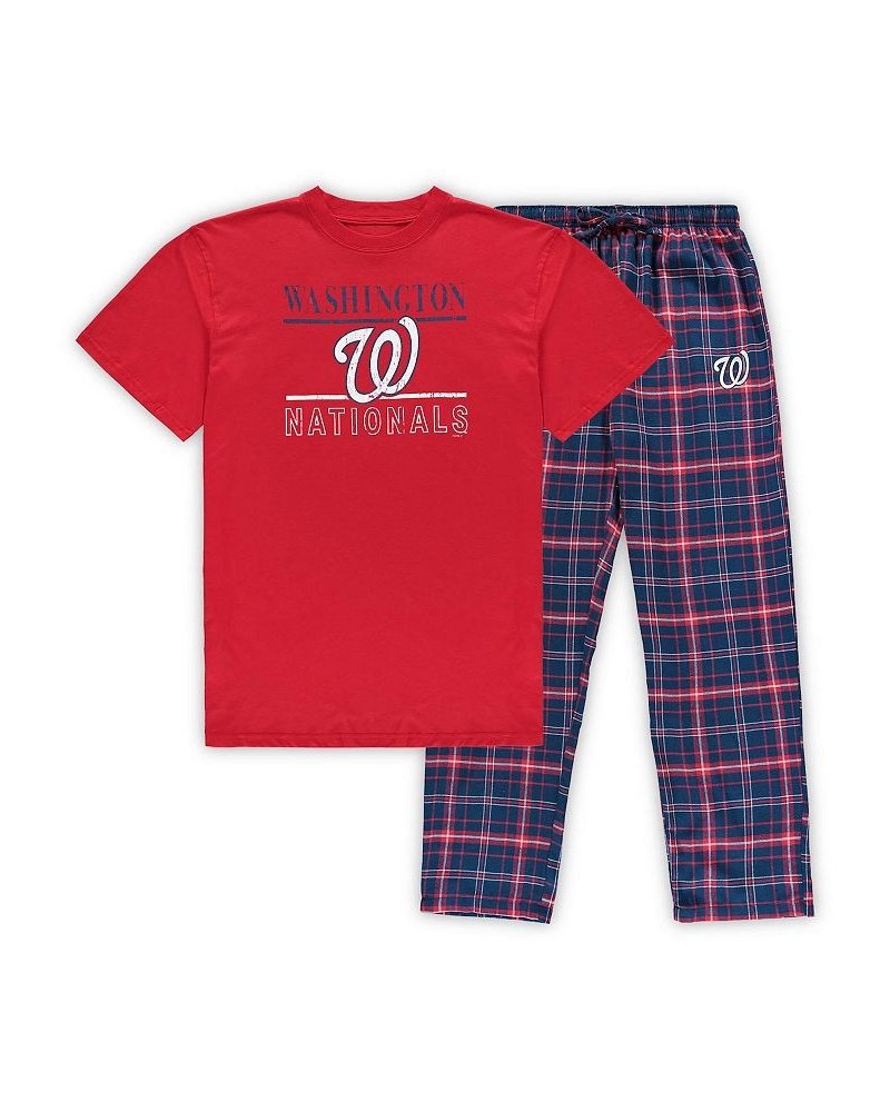 Men's Red and Navy Washington Nationals Big and Tall Lodge T-shirt and Pants Sleep Set $30.00 Pajama