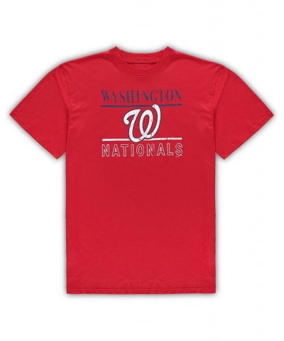 Men's Red and Navy Washington Nationals Big and Tall Lodge T-shirt and Pants Sleep Set $30.00 Pajama