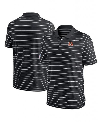 Men's Black Cincinnati Bengals Sideline Lock Up Victory Performance Polo Shirt $43.19 Polo Shirts