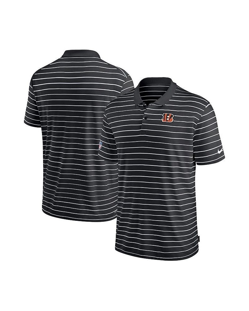 Men's Black Cincinnati Bengals Sideline Lock Up Victory Performance Polo Shirt $43.19 Polo Shirts