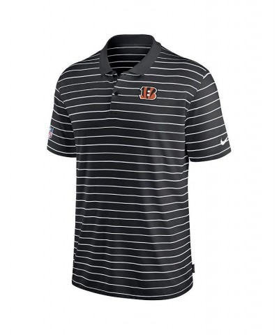 Men's Black Cincinnati Bengals Sideline Lock Up Victory Performance Polo Shirt $43.19 Polo Shirts