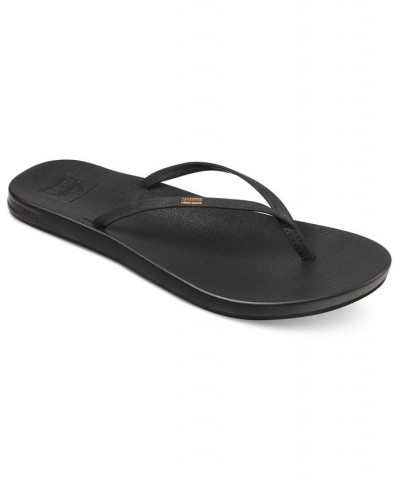 Women's Cushion Slim Slip-On Thong Sandals Black $19.07 Shoes