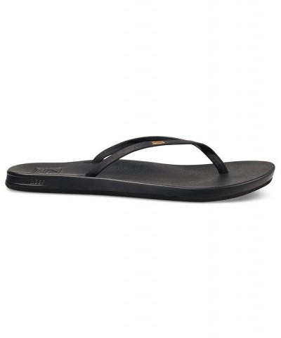 Women's Cushion Slim Slip-On Thong Sandals Black $19.07 Shoes