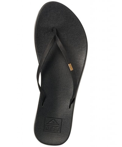 Women's Cushion Slim Slip-On Thong Sandals Black $19.07 Shoes