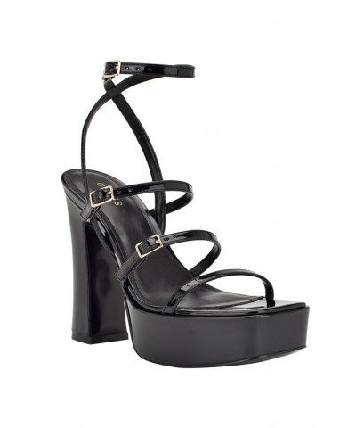 Women's Yenna Multi Strappy Platform Dress Sandals Black $52.89 Shoes