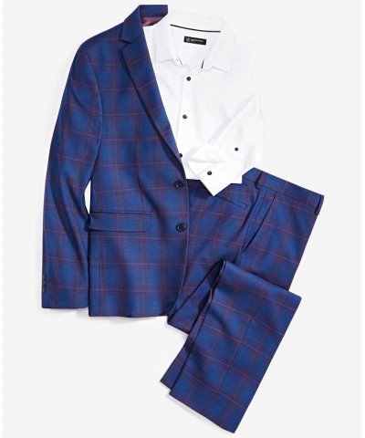 Men's Sean Slim Fit Plaid Blazer Blue $36.69 Blazers