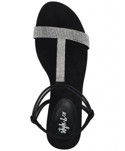 Mulan Embellished Wedge Sandals Black $34.83 Shoes