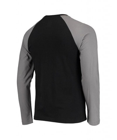 Men's Black, Gray Las Vegas Raiders League Raglan Long Sleeve T-shirt $18.40 T-Shirts