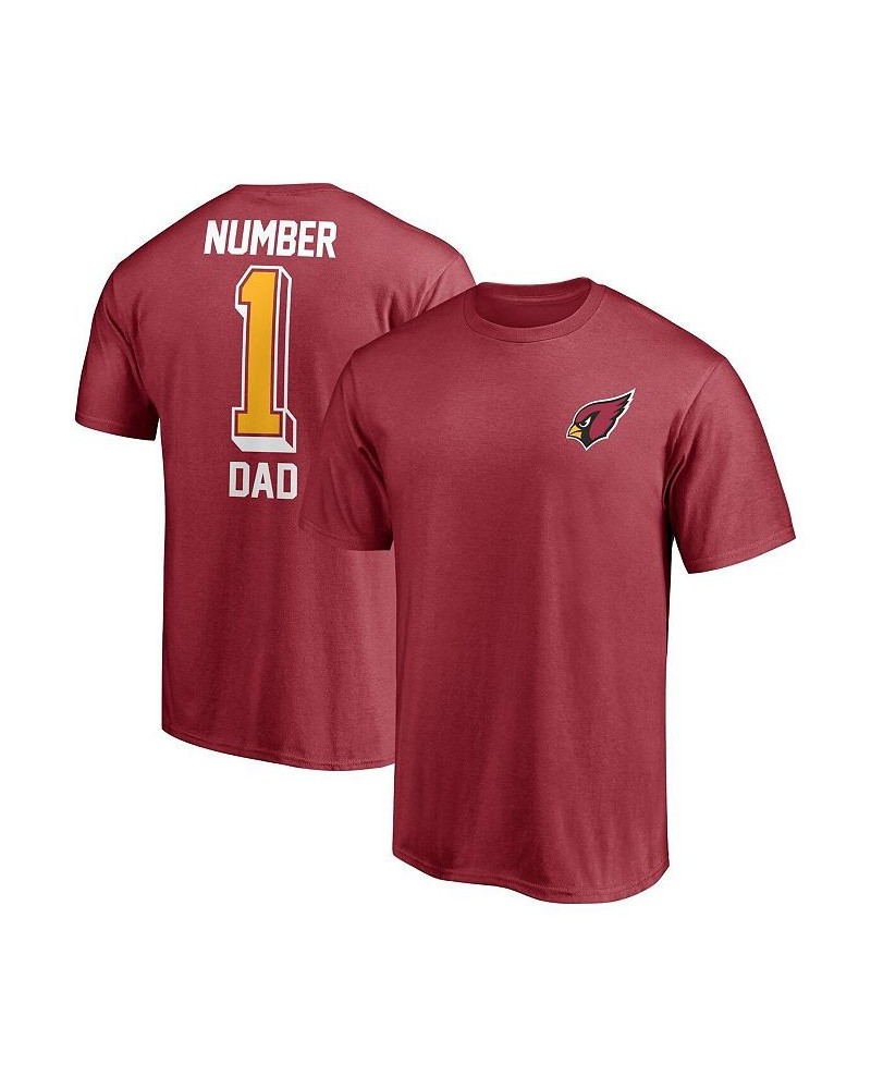 Men's Branded Cardinal Arizona Cardinals 1 Dad T-shirt $24.35 T-Shirts