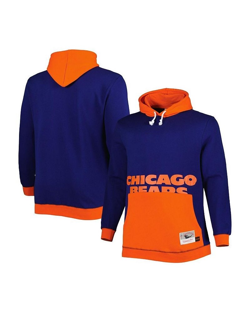 Men's Navy and Orange Chicago Bears Big and Tall Big Face Pullover Hoodie $41.60 Sweatshirt