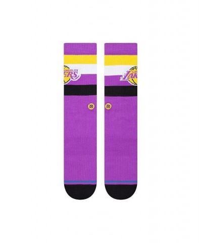 Men's Los Angeles Lakers Stripe Crew Socks $11.21 Socks