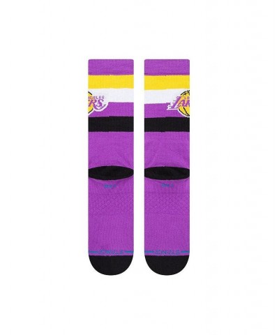 Men's Los Angeles Lakers Stripe Crew Socks $11.21 Socks