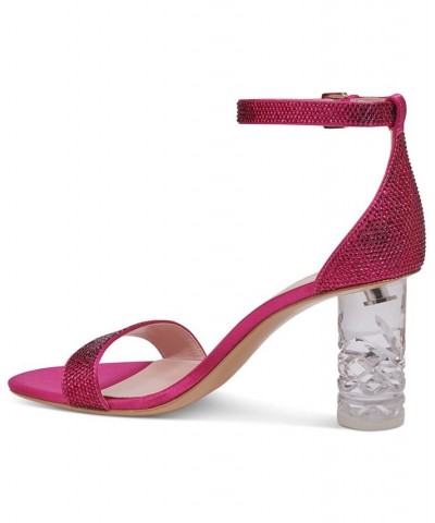 Women's Alora Pave Ankle-Strap Dress Sandals Pink $118.08 Shoes