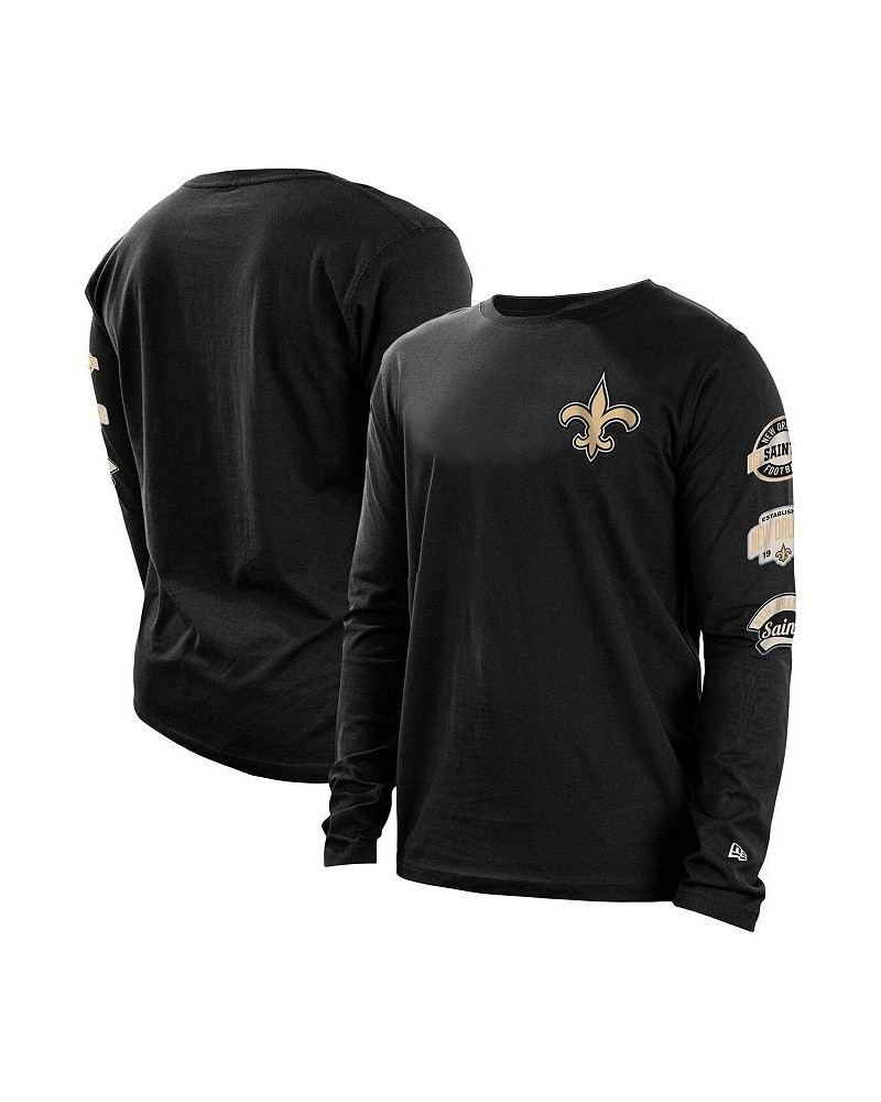 Men's Black New Orleans Saints Hype 2-Hit Long Sleeve T-shirt $24.74 T-Shirts