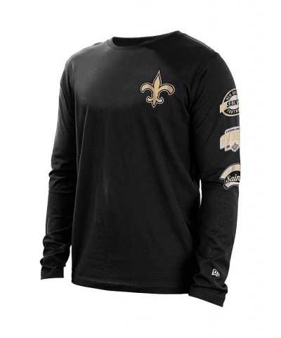 Men's Black New Orleans Saints Hype 2-Hit Long Sleeve T-shirt $24.74 T-Shirts