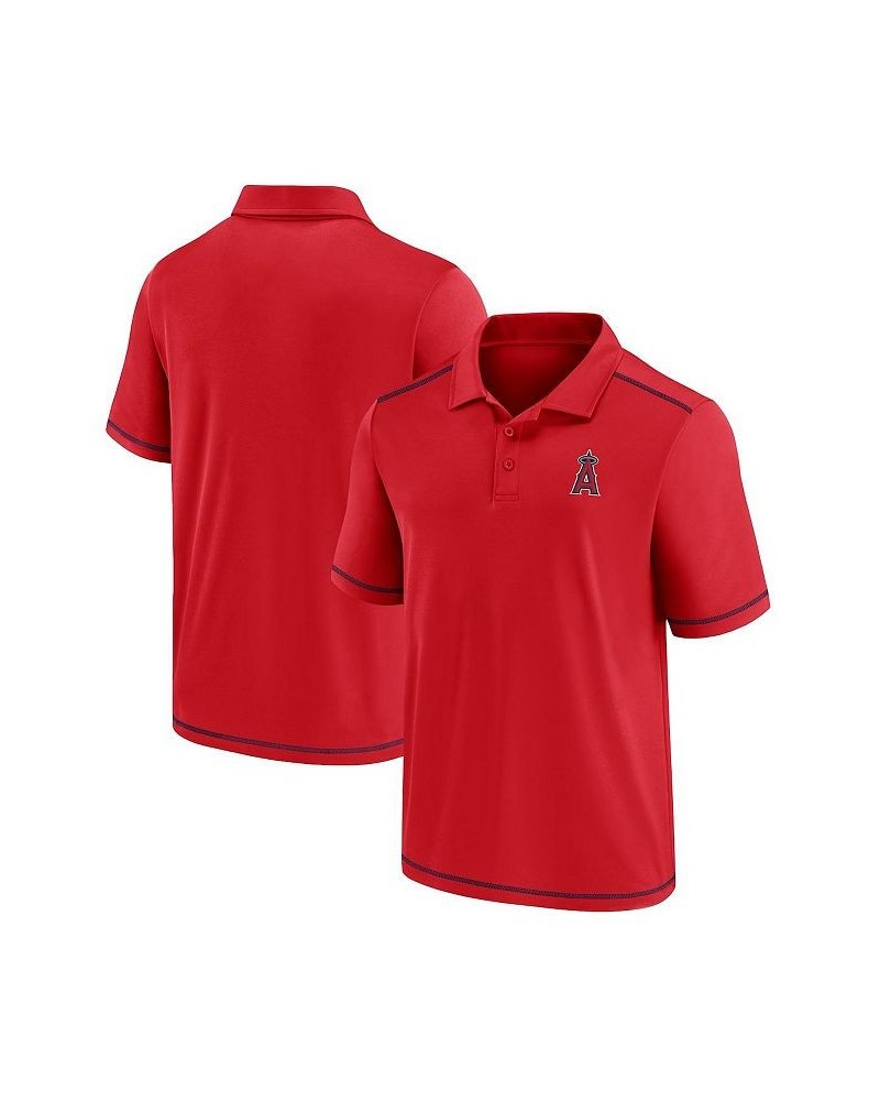 Men's Branded Red Los Angeles Angels Primary Team Logo Polo Shirt $28.60 Polo Shirts