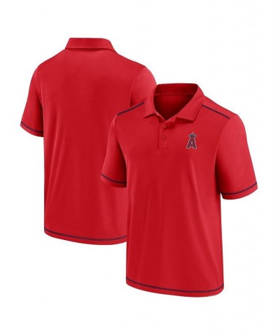 Men's Branded Red Los Angeles Angels Primary Team Logo Polo Shirt $28.60 Polo Shirts