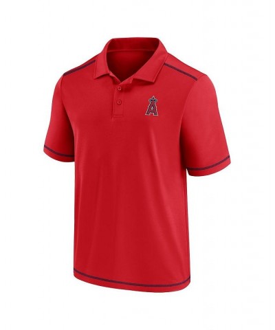 Men's Branded Red Los Angeles Angels Primary Team Logo Polo Shirt $28.60 Polo Shirts