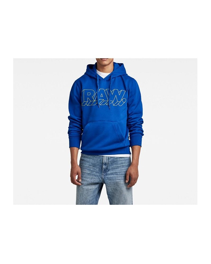 Men's 3D RAW Graphic Hooded Sweatshirt Blue $32.82 Sweatshirt