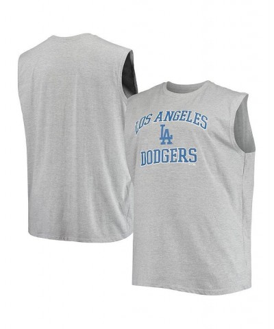 Men's Heathered Gray Los Angeles Dodgers Big and Tall Jersey Muscle Tank Top $18.90 T-Shirts