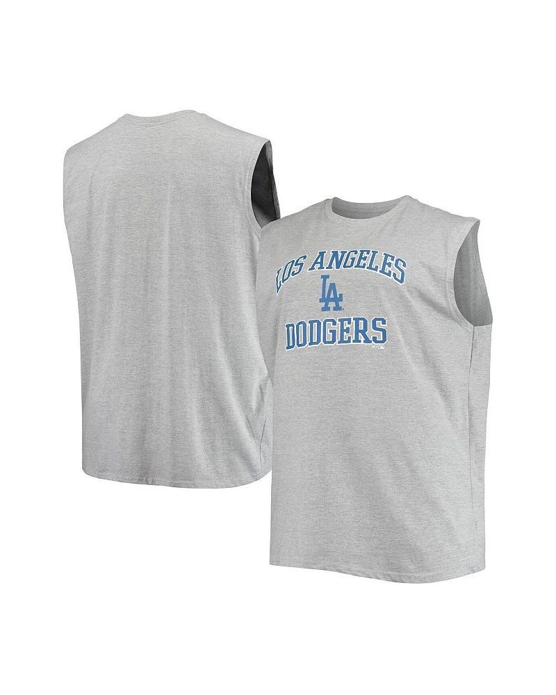 Men's Heathered Gray Los Angeles Dodgers Big and Tall Jersey Muscle Tank Top $18.90 T-Shirts