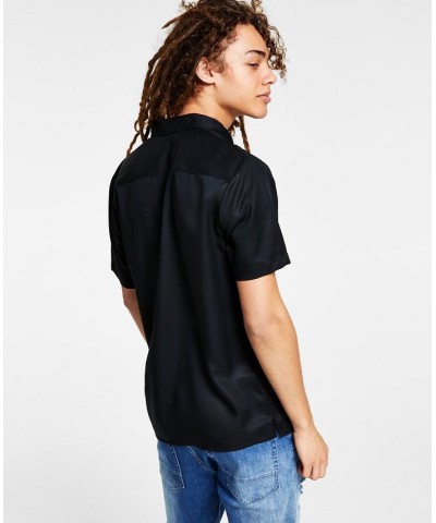 I.N.C. International Concepts Men's Regular-Fit Zip-Pocket Shirt Black $18.77 Shirts