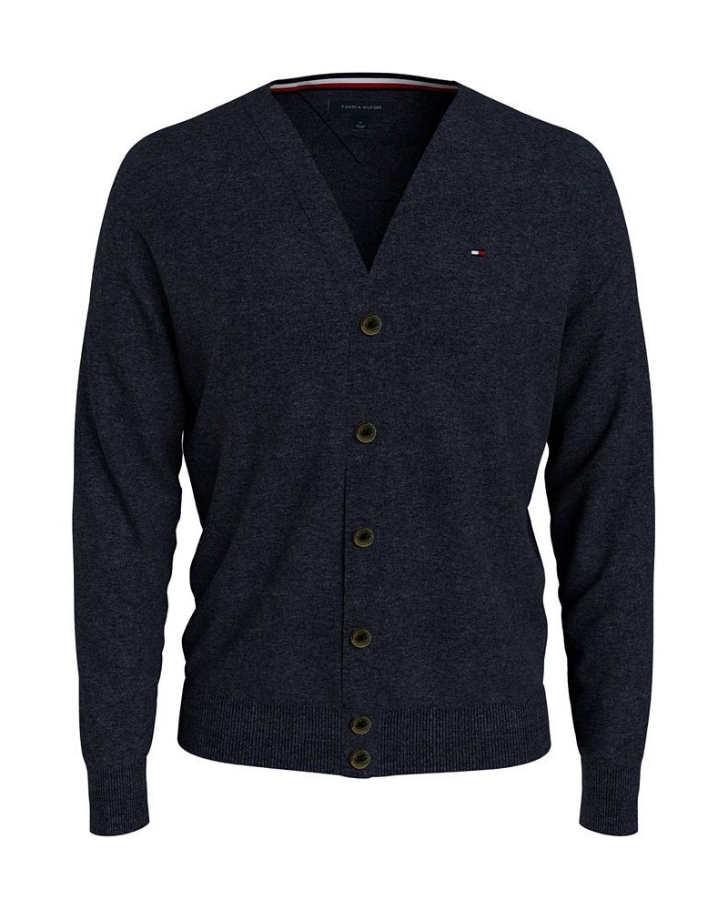 Men's Button-Front Signature Cardigan Sweater Blue $28.44 Sweaters