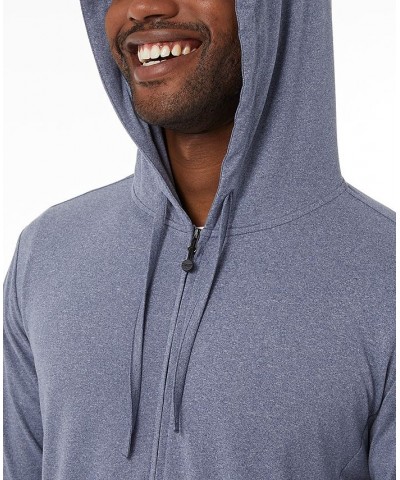 Men's Quick-Dry Stretch Hooded Full-Zip Sleep Jacket Ht Dim Blu $15.79 Pajama