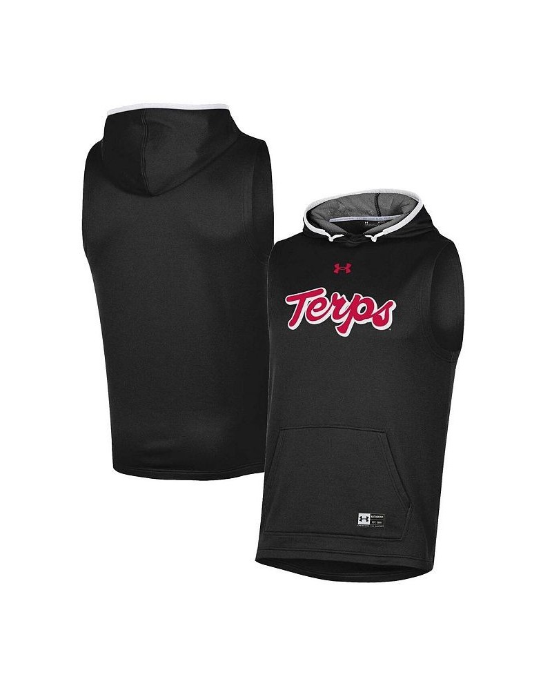 Men's Black Maryland Terrapins Game Day Tech Sleeveless Hoodie $30.59 T-Shirts