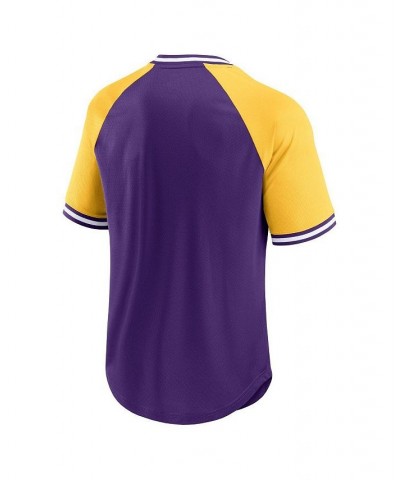 Men's Branded Purple, Gold Minnesota Vikings Second Wind Raglan V-Neck T-shirt $33.59 T-Shirts